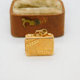 Italian Travel Bag Suitcase 18ct Yellow Gold Charm or Pendant Vintage c1970