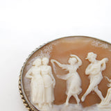 Victorian Sterling Silver Regency Dancing Party Scene Cameo Antique c1840