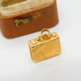 Italian Travel Bag Suitcase 18ct Yellow Gold Charm or Pendant Vintage c1970