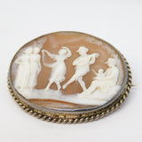 Victorian Sterling Silver Regency Dancing Party Scene Cameo Antique c1840