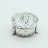 Edwardian Sterling Silver Fairy Pattern Jewellery Box Antique 1906 Birmingham