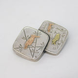 Victorian Sterling Silver, Two-Tone Gold Woodpecker & Swallow Brooch Antique c1860