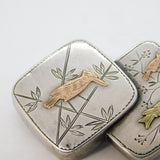 Victorian Sterling Silver, Two-Tone Gold Woodpecker & Swallow Brooch Antique c1860