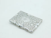Edwardian Sterling Silver Acanthus Pattern Card Case Antique 1904 Birmingham