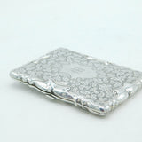 Edwardian Sterling Silver Acanthus Pattern Card Case Antique 1904 Birmingham