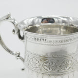 Victorian Sterling Silver Floral Pattern Cream Jug 1868 Sheffield Antique