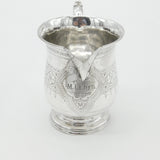 Victorian Sterling Silver Floral Pattern Cream Jug 1868 Sheffield Antique