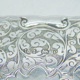 Edwardian Sterling Silver Acanthus Pattern Card Case Antique 1904 Birmingham