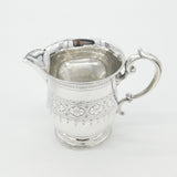 Victorian Sterling Silver Floral Pattern Cream Jug 1868 Sheffield Antique