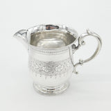 Victorian Sterling Silver Floral Pattern Cream Jug 1868 Sheffield Antique