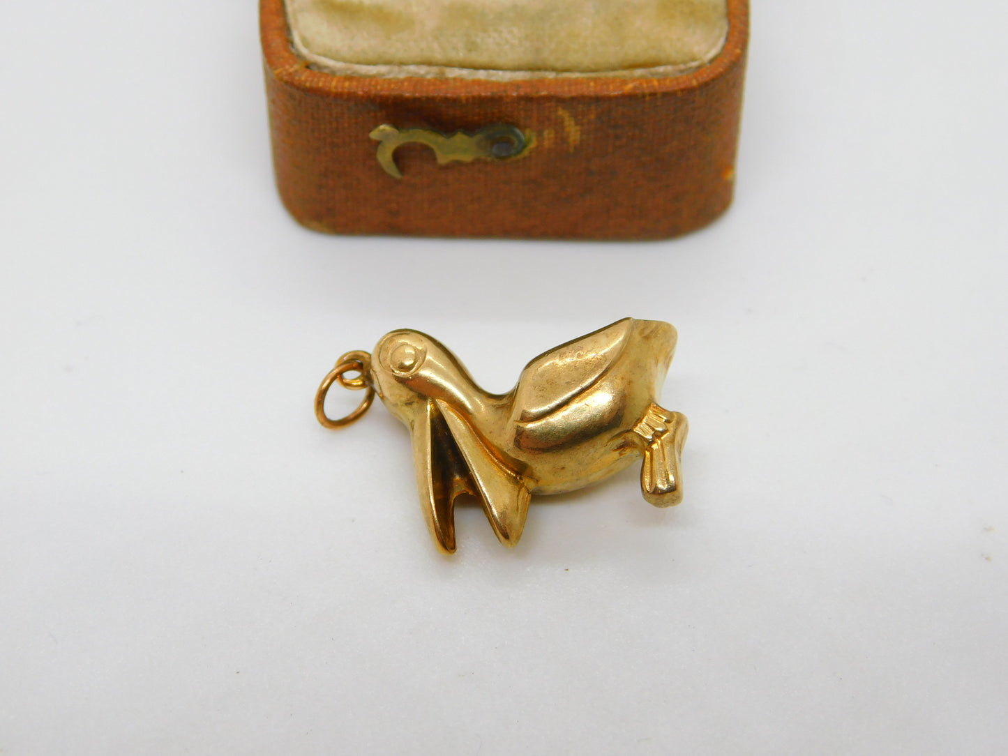 9ct Yellow Gold Guiness Style Pelican Charm Pendant Vintage 1958 London