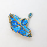 Art Nouveau Sterling Silver & Guilloche Enamel Tulip Flower Brooch Antique c1910