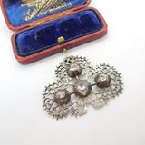 Georgian Sterling Silver & Diamond Paste Set Shamrock Pendant c1810 Antique