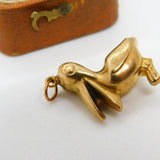9ct Yellow Gold Guiness Style Pelican Charm Pendant Vintage 1958 London