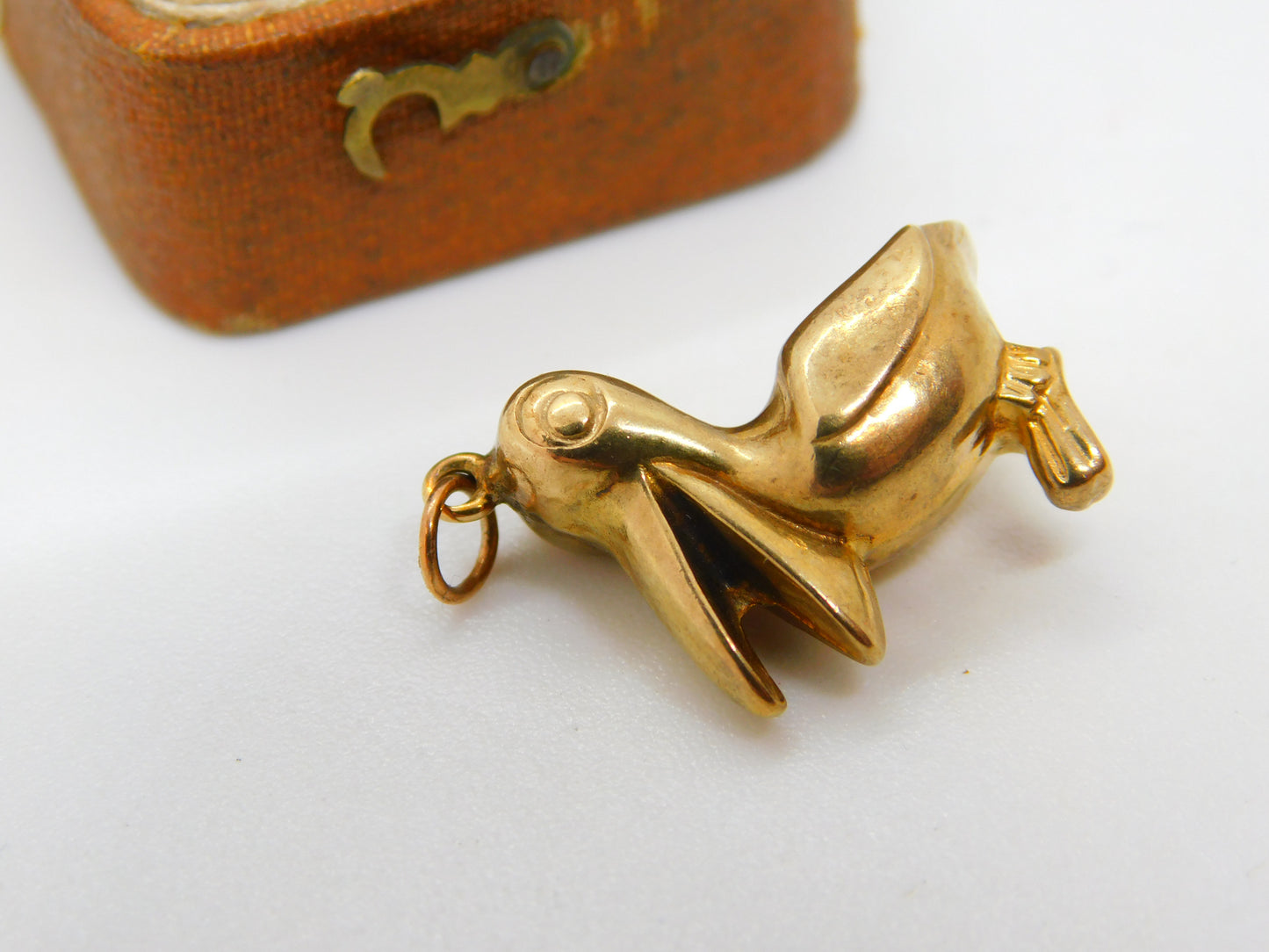 9ct Yellow Gold Guiness Style Pelican Charm Pendant Vintage 1958 London