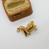 9ct Yellow Gold Guiness Style Pelican Charm Pendant Vintage 1958 London