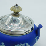 Victorian Sterling Silver & Wedgwood Classical Pattern Sugar Bowl Antique 1899