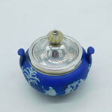 Victorian Sterling Silver & Wedgwood Classical Pattern Sugar Bowl Antique 1899