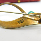 Norwegian Sterling Silver Blue-White Enamel Flower Brooch Aksel Holmsen Antique