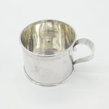 Edwardian Scottish Sterling Silver George II Shilling Coin Christening Mug 1910