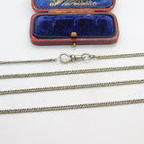 Victorian Sterling Silver Long Guard or Muff Chain Necklace 56" Length Antique