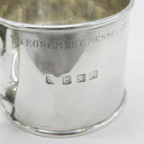Edwardian Scottish Sterling Silver George II Shilling Coin Christening Mug 1910