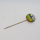 Victorian Sterling Silver Enamel William Webb Ellis Rugby Stick Pin Antique c1850