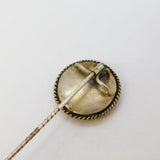 Victorian Sterling Silver Enamel William Webb Ellis Rugby Stick Pin Antique c1850
