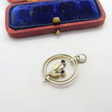 Edwardian Sterling Silver, Amethyst & Paste Floral Lavalier Pendant c1910