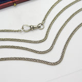 Victorian Sterling Silver Long Guard or Muff Chain Necklace 56" Length Antique