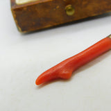 Victorian 9ct Rose Gold & Red Coral Specimen Drop Pendant Antique c1880
