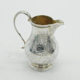 Victorian Sterling Silver Floral Pattern Cream Jug Antique 1871 London