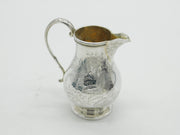 Victorian Sterling Silver Floral Pattern Cream Jug Antique 1871 London