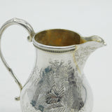 Victorian Sterling Silver Floral Pattern Cream Jug Antique 1871 London