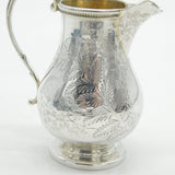Victorian Sterling Silver Floral Pattern Cream Jug Antique 1871 London