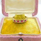 9ct Yellow Gold Ruby & Paste Set 'I Love You' Half Eternity Ring Birmingham