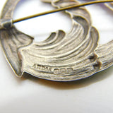 Sterling Silver & Enamel Leaping Salmon Brooch 1946 Birmingham AH Darby & Son
