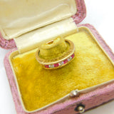 9ct Yellow Gold Ruby & Paste Set 'I Love You' Half Eternity Ring Birmingham