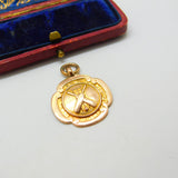 9ct Yellow Gold Cricket Match Fob Medal Antique 1930 Birmingham Art Deco