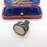 Victorian Cut Steel & Carved Glass Julius Caesar Intaglio Fob Seal c1840 Antique