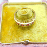 9ct Yellow Gold Ruby & Paste Set 'I Love You' Half Eternity Ring Birmingham