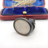 Victorian Cut Steel & Carved Glass Julius Caesar Intaglio Fob Seal c1840 Antique
