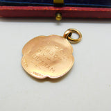 9ct Yellow Gold Cricket Match Fob Medal Antique 1930 Birmingham Art Deco