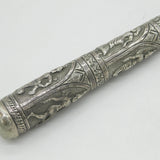 19th Century Burmese Sterling Silver Ornate Parasol or Swat Handle Antique c1880