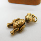 9ct Yellow Gold Articulated Teddy Bear Charm Pendant Vintage c1970