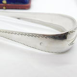 Belgian Regency Sterling Silver Bright Cut Sugar Tongs 'Recense' Mark 1831