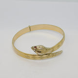 22ct Gold on Sterling Silver Snake Form Cuff Bangle Bracelet Vintage 1973 London