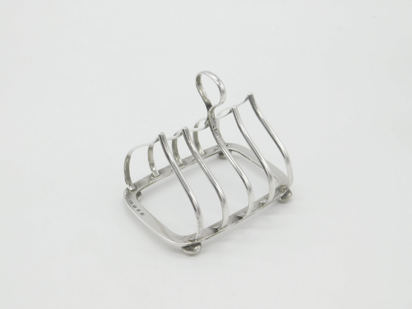 Victorian Sterling Silver Onion Shape Toast Rack 1897 Birmingham Antique