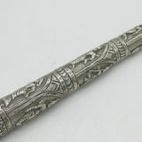 19th Century Burmese Sterling Silver Ornate Parasol or Swat Handle Antique c1880