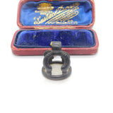 Victorian Cut Steel & Carved Glass Julius Caesar Intaglio Fob Seal c1840 Antique